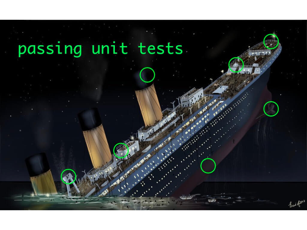 Sinking ship with passing unit tests